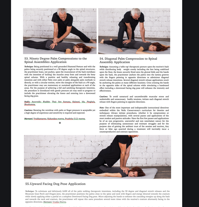 Vedic Bodywork Techniques and Theories  Prone&Side Lying Positions Book
